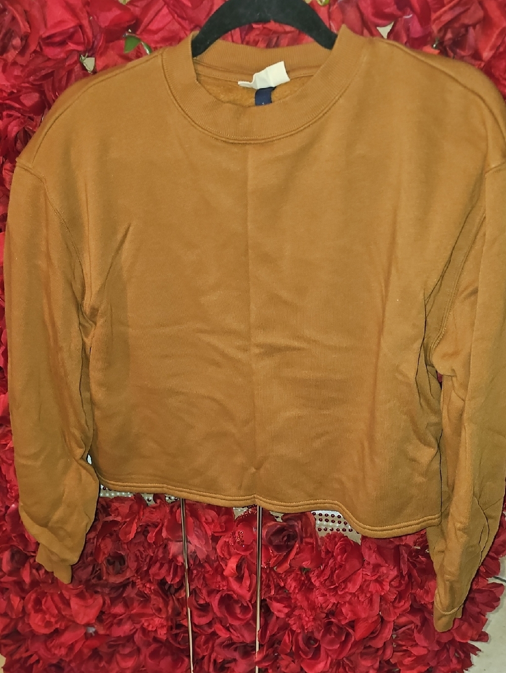 Universal Thread Women's Rust-Tone Crewneck Crop Sweatshirt Size Small